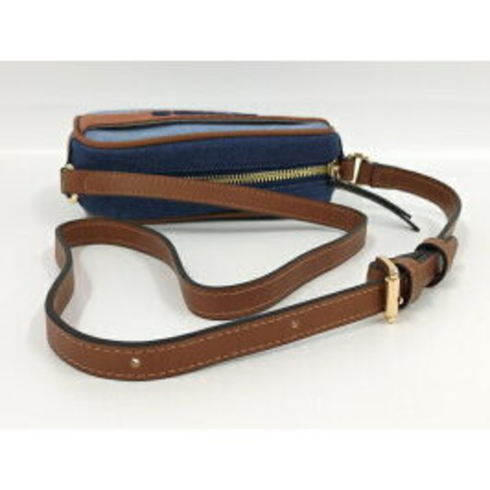 Chloe Shoulder Bag Leather Denim Blue Brown - Picture 4 of 8